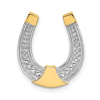 10k w/ Rhodium Horseshoe Charm-10K9176