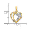10K W/ Rhodium Cross In Heart Charm-10K9181