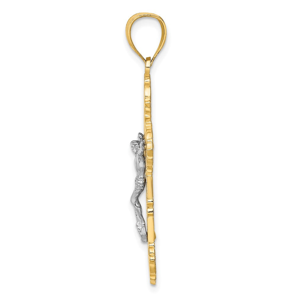 10K Two-tone Crucifix W/ Scrolled Tips Charm-10K9198