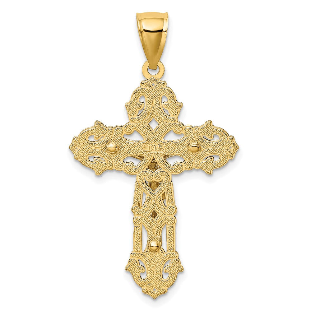 10K Two-tone Crucifix W/ Scrolled Tips Charm-10K9198