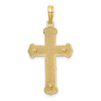 10K Two-tone Engraved Crucifix Charm-10K9215