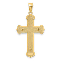 10K Two-tone Engraved Crucifix Charm-10K9216