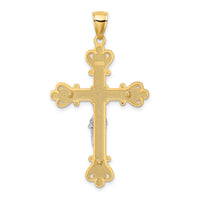 10k Two-Tone Engraved Crucifix Charm-10K9220