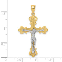 10k Two-Tone Engraved Crucifix Charm-10K9220