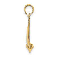 10K w/ Rhodium 3-D Polished Sailboat Charm-10K9221
