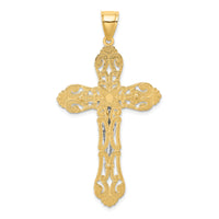 10K W/ Rhodium Crucifix Charm-10K9224