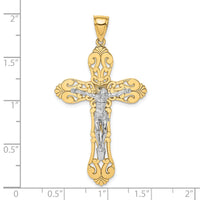 10K W/ Rhodium Crucifix Charm-10K9224