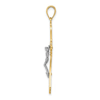 10K Two-tone Cut-Out Crucifix Charm-10K9227