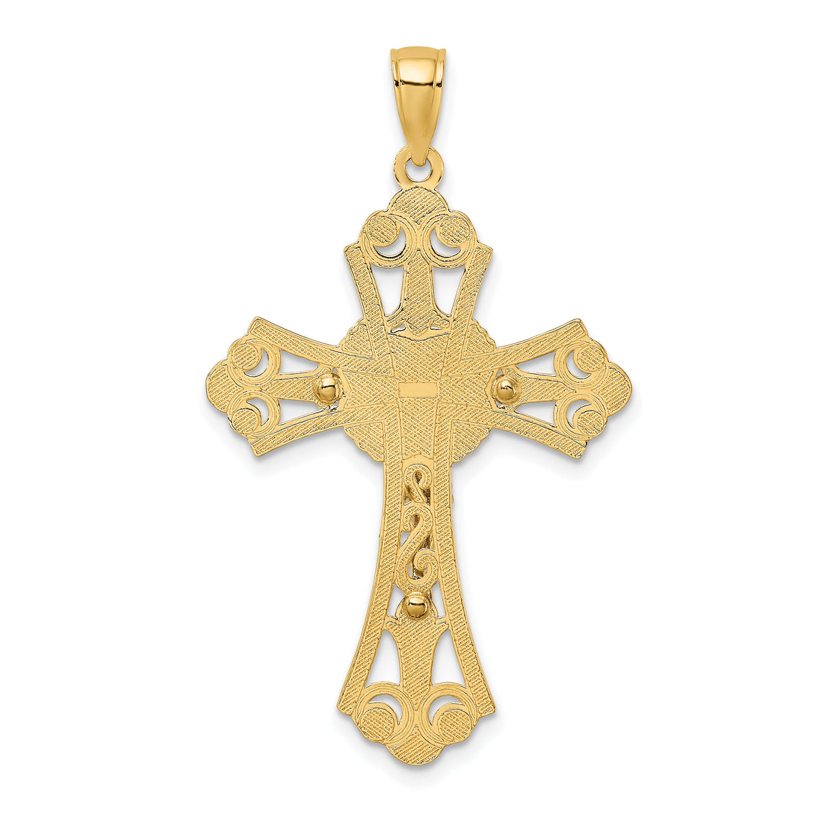 10K Two-tone Cut-Out Crucifix Charm-10K9227