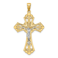10K Two-tone Cut-Out Crucifix Charm-10K9227