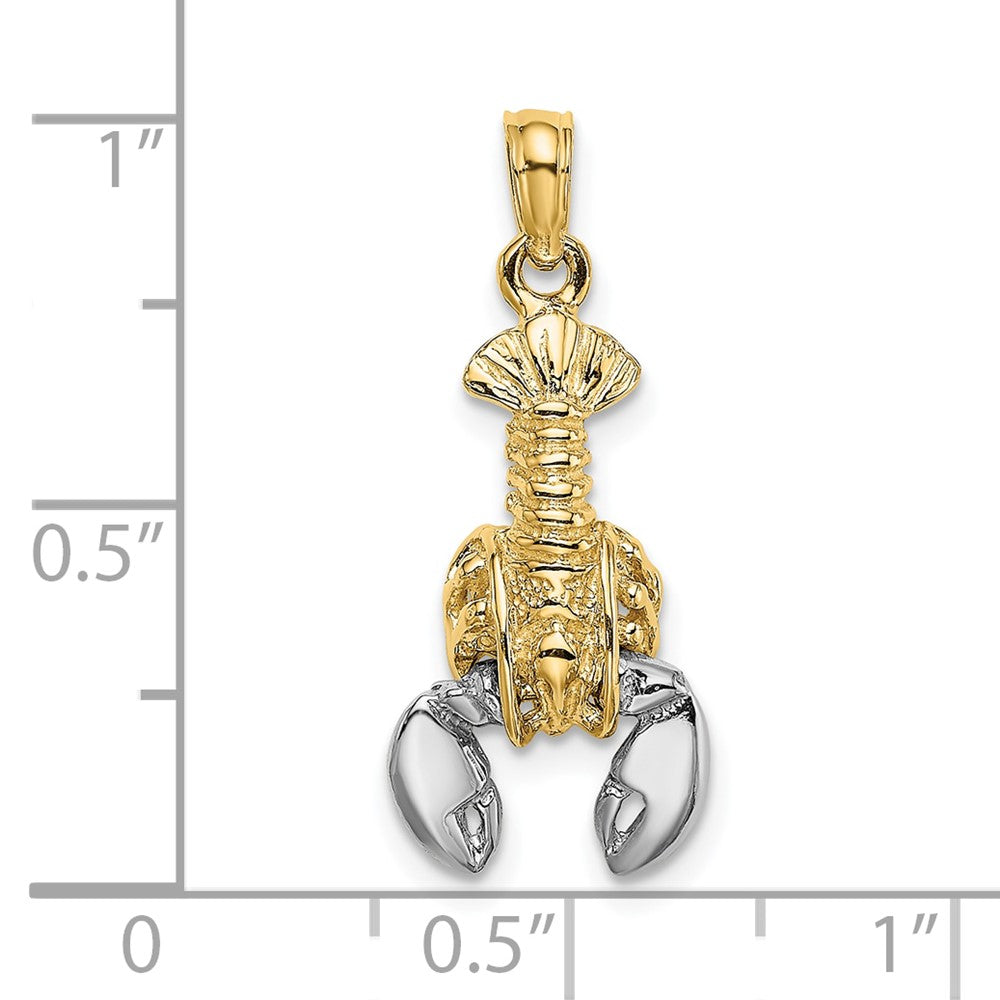 10K w/Rhodium 2-D Moveable Lobster Charm-10K9236