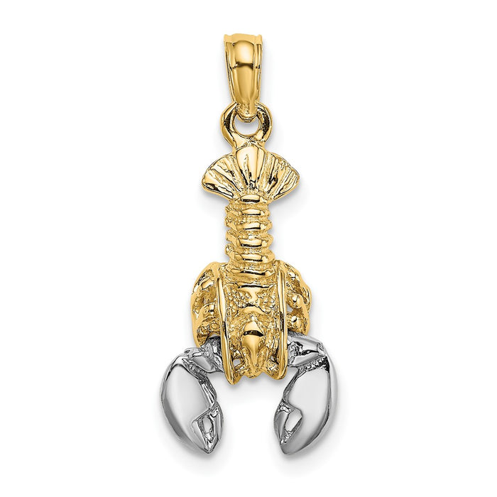 10K w/Rhodium 2-D Moveable Lobster Charm-10K9236