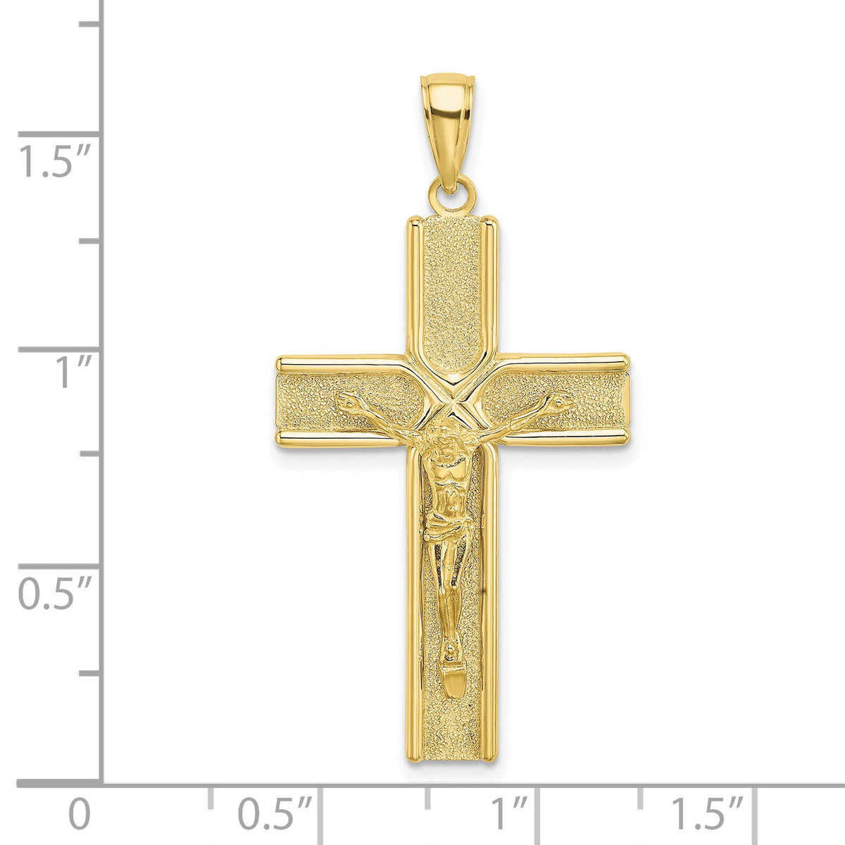 10K W/ Satin Finish Crucifix Charm-10K9242