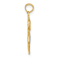 10K Textured w/Rhodium Girl Charm-10K9244