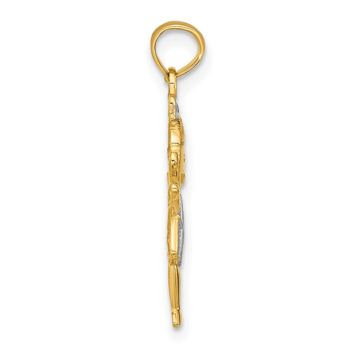 10K Textured w/Rhodium Girl Charm-10K9244