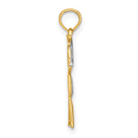 10K Textured w/Rhodium Boy Charm-10K9245