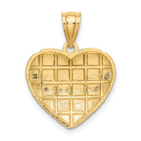 10K W/ Rhodium D/C Heart Charm-10K9297