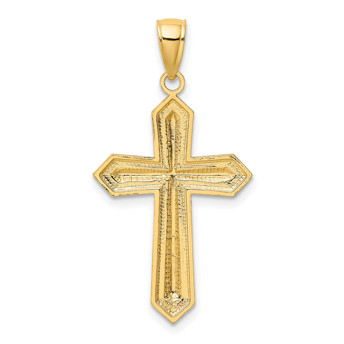 10K w/ Rhodium D/C Cross Pendant-10K9299