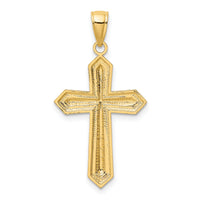 10K w/ Rhodium D/C Cross Pendant-10K9299