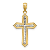 10K w/ Rhodium D/C Cross Pendant-10K9299