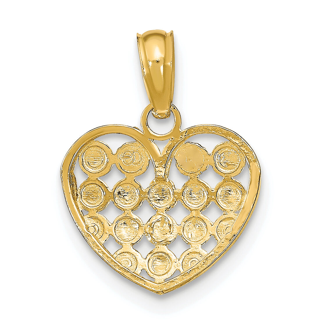 10k w/Rhodium D/C Heart Charm-10K9311