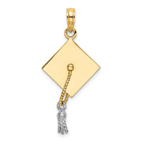 10k w/Rhodium 3-D Graduation Cap Moveable Tassle Charm-10K9312