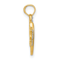 10K w/ Rhodium Textured Dragonfly Charm-10K9341
