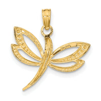 10K w/ Rhodium Textured Dragonfly Charm-10K9341