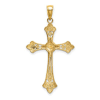 10K W/ Rhodium D/C Edges Cross Charm-10K9344