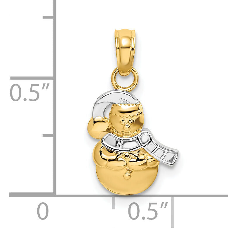 10K w/ Rhodium Snowman Pendant-10K9363