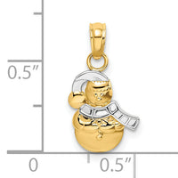 10K w/ Rhodium Snowman Pendant-10K9363