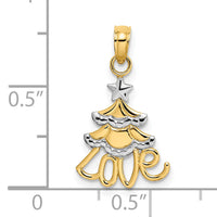 10K W/ Rhodium Christmas Tree Charm-10K9364
