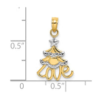 10K W/ Rhodium Christmas Tree Charm-10K9364