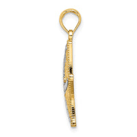 10K Rhodium D/C Small Starfish Charm-10K9390