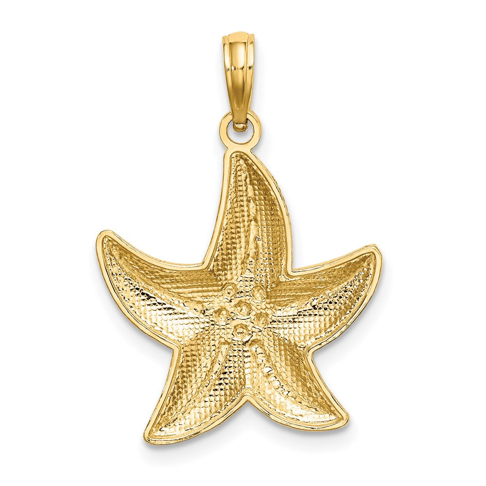 10K Rhodium D/C Small Starfish Charm-10K9390