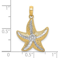 10K Rhodium D/C Small Starfish Charm-10K9390