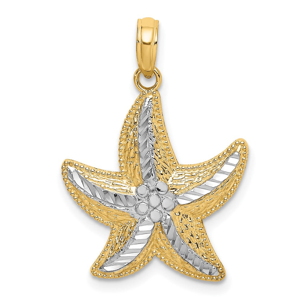 10K Rhodium D/C Small Starfish Charm-10K9390