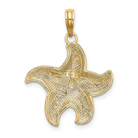 10K w/Rhodium D/C Polished Starfish Charm-10K9391
