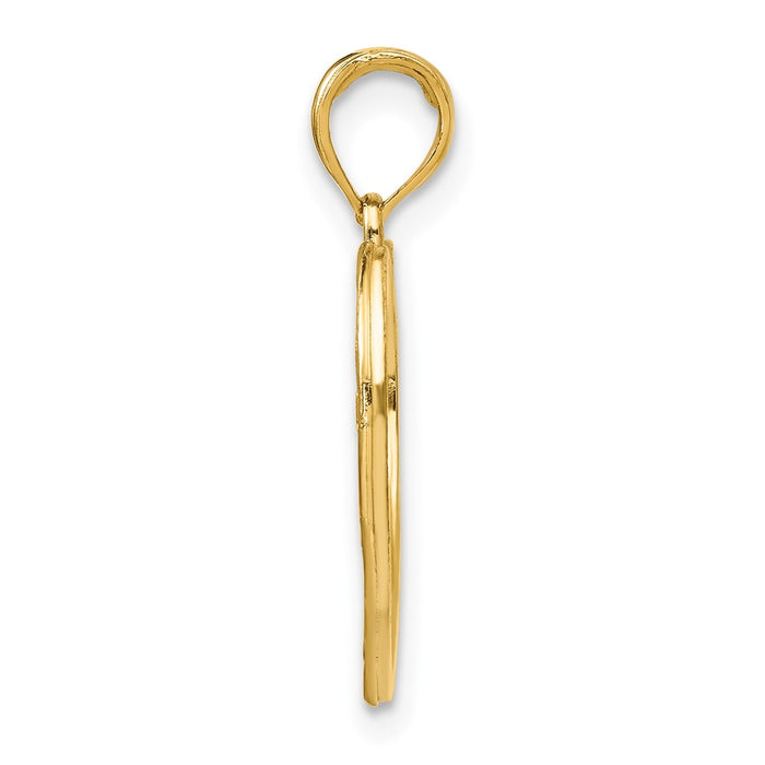 10k w/Rhodium Hope In Heart w/Flowers Charm-10K9397