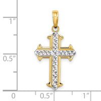 10K w/ Rhodium D/C Cross Pendant-10K9421