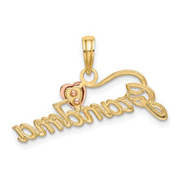 10k Two-Tone GRANDMA w/ Heart Charm-10K9425