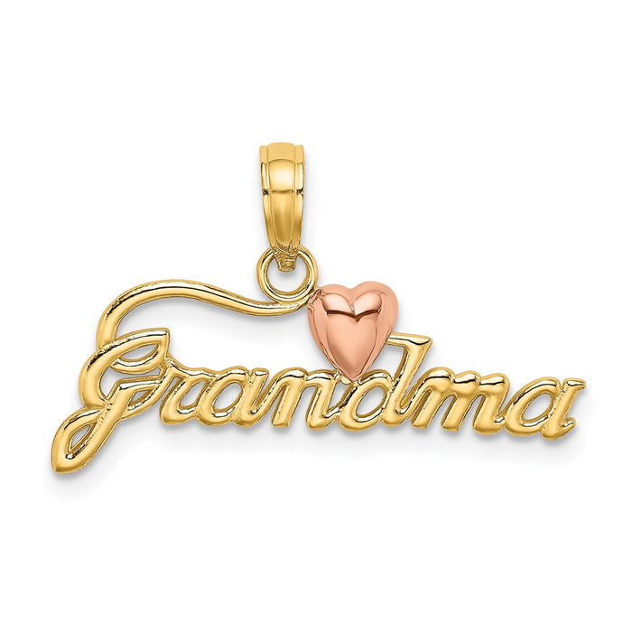 10k Two-Tone GRANDMA w/ Heart Charm-10K9425