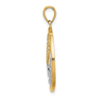 10k w/Rhodium Sun, Hearts ,Water Circle Charm-10K9431