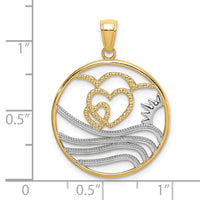 10k w/Rhodium Sun, Hearts ,Water Circle Charm-10K9431