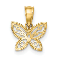 10k w/ Rhodium Mini D/C Butterfly Charm-10K9437