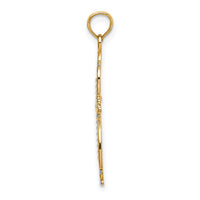 10K W/ Rhodium Beaded Cross Charm-10K9443