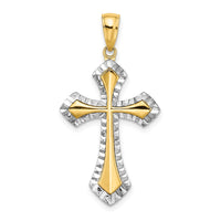 10K W/ Rhodium D/C Reversible Cross Charm-10K9466