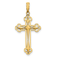 10K W/ Rhodium D/C Reversible Cross Charm-10K9467
