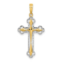 10K W/ Rhodium D/C Reversible Cross Charm-10K9467
