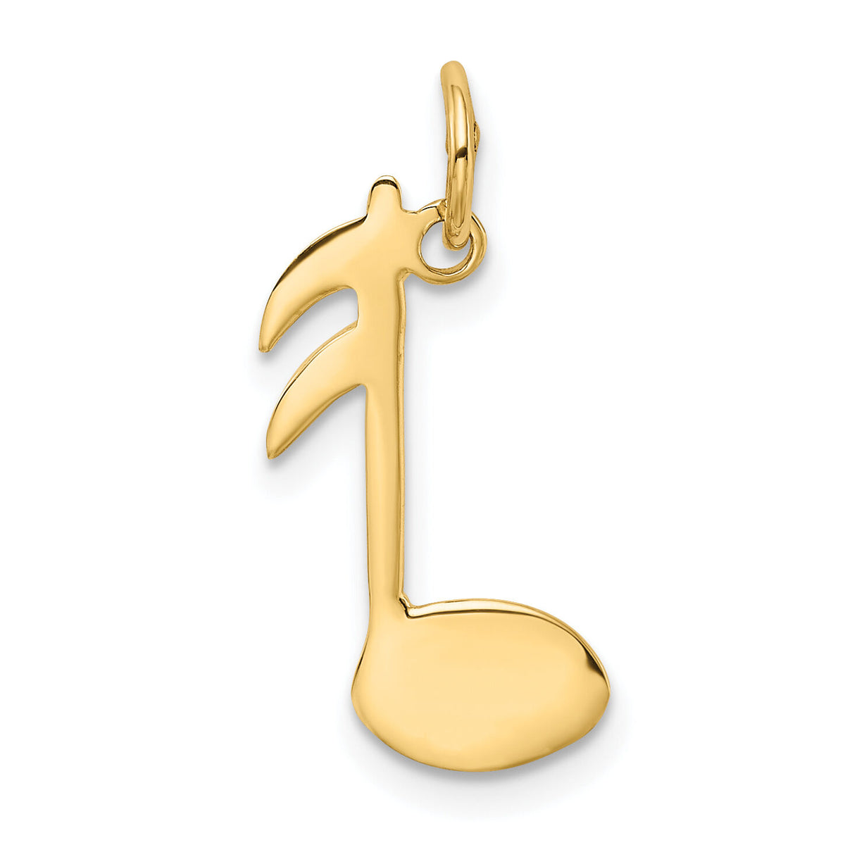 10k Polished Flat-Backed Musical Note Charm-10K949